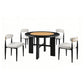 Contemporary 5-Piece Convertible Round Dining Game Table Set with 4 Upholstered Chairs, 48" Foldable Poker Table & 6 Cup Holders