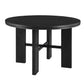 Contemporary 5-Piece Convertible Round Dining Game Table Set with 4 Upholstered Chairs, 48" Foldable Poker Table & 6 Cup Holders