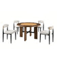 Contemporary 5-Piece Convertible Round Dining Game Table Set with 4 Upholstered Chairs, 48" Foldable Poker Table & 6 Cup Holders