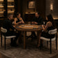 Contemporary 5-Piece Convertible Round Dining Game Table Set with 4 Upholstered Chairs, 48" Foldable Poker Table & 6 Cup Holders