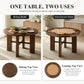 Contemporary 5-Piece Convertible Round Dining Game Table Set with 4 Upholstered Chairs, 48" Foldable Poker Table & 6 Cup Holders