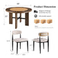 Contemporary 5-Piece Convertible Round Dining Game Table Set with 4 Upholstered Chairs, 48" Foldable Poker Table & 6 Cup Holders