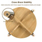 Round End Table with Open Shelf & Metal Legs – Transitional Wood Look Side Table for Living Room & Small Spaces