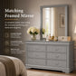 Transitional Sleigh Wood Dresser with Optional Mirror, Dovetail Drawers and Metal Pulls