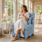 French Traditional Accent Chair with Scalloped Back and 1.75 lb High-Density Foam