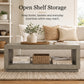 Contemporary Oak Coffee Table – Open Shelf Design with Plinth Base