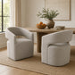 Rolling Barrel-Back Accent Chair with Casters – Contemporary Upholstered Arm Chair