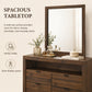 Contemporary Walnut Dresser with Optional Mirror, Finger Pull Drawers & Solid Wood Construction