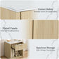 Transitional Fluted Nightstand with Drawer & Open Shelf, Aluminum Handle