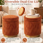 Nestable 2-Piece Storage Stool Set with 360° Swivel Base & Reversible Lid