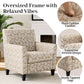 Mid-Century Modern Jacquard Accent Chair with Soft Track Arms