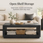 Contemporary Oak Coffee Table – Open Shelf Design with Plinth Base