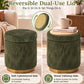 Nestable 2-Piece Storage Stool Set with 360° Swivel Base & Reversible Lid