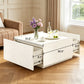 Transitional Coffee Table with Dual Storage Drawers – Modern Wood Look Living Room Table