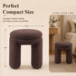 Contemporary Teddy Bouclé Accent Stool with Solid Wood Frame – Fully Assembled