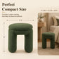 Contemporary Teddy Bouclé Accent Stool with Solid Wood Frame – Fully Assembled