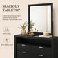 Contemporary Walnut Dresser with Optional Mirror, Finger Pull Drawers & Solid Wood Construction