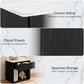 Transitional Fluted Nightstand with Drawer & Open Shelf, Aluminum Handle
