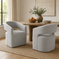 Rolling Barrel-Back Accent Chair with Casters – Contemporary Upholstered Arm Chair