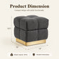Contemporary Bouclé Storage Stool with Hidden Storage Compartment & Gold Stainless Steel Base – Fully Assembled