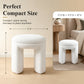 Contemporary Teddy Bouclé Accent Stool with Solid Wood Frame – Fully Assembled