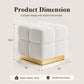 Contemporary Bouclé Storage Stool with Hidden Storage Compartment & Gold Stainless Steel Base – Fully Assembled