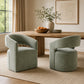 Rolling Barrel-Back Accent Chair with Casters – Contemporary Upholstered Arm Chair