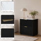 Transitional 2-Drawer Nightstand with Fluted Drawer Fronts, Marble-Look Top & No Assembly Required