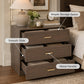 Oversized Transitional 3-Drawer Nightstand with Aluminum Handles & Extra Storage
