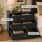 Oversized Transitional 3-Drawer Nightstand with Aluminum Handles & Extra Storage