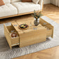 Transitional Coffee Table with Dual Storage Drawers – Modern Wood Look Living Room Table