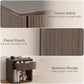 Transitional Fluted Nightstand with Drawer & Open Shelf, Aluminum Handle