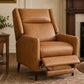 Mid-Century Modern Push-Back Recliner Chair with Faux Leather Upholstery