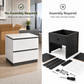 Fully Assembled Modern High Gloss Nightstand with USB Port & Concealed Storage – White & Metallic Gray