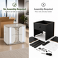 Contemporary Light Gray LED Nightstand with Faux Marble Finish & Touch-Control Lighting – Fully Assembled