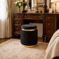 Contemporary Velvet Counter Stool with Gold Trim & Stainless Steel Base – Upholstered Modern Bar Stool