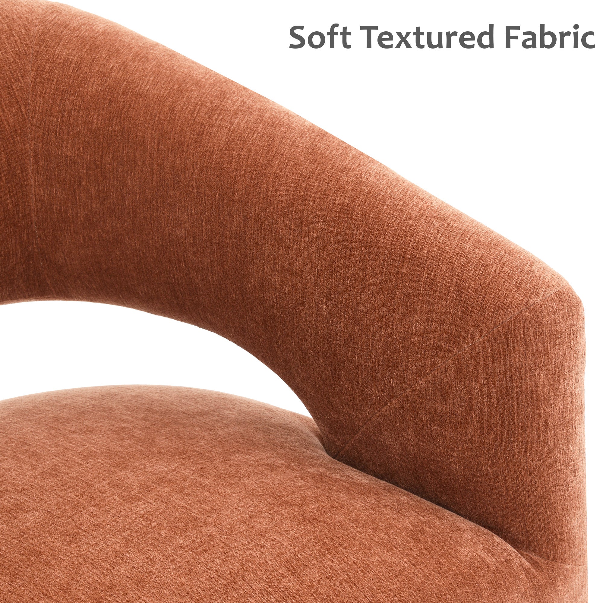 Rolling Barrel-Back Accent Chair with Casters – Contemporary Upholstered Arm Chair