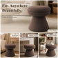 Contemporary Teddy Accent Stool with Mushroom Silhouette & Pedestal Base – Fully Assembled