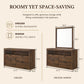Contemporary Walnut Dresser with Optional Mirror, Finger Pull Drawers & Solid Wood Construction