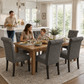 Rustic Upholstered Dining Chair with Button-Tufted Scroll Back