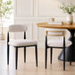 Athan 5-Piece Round Dining Table Set with Conical Metal Base & Upholstered Chairs – Black/Oak