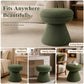 Contemporary Teddy Accent Stool with Mushroom Silhouette & Pedestal Base – Fully Assembled