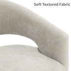 Rolling Barrel-Back Accent Chair with Casters – Contemporary Upholstered Arm Chair