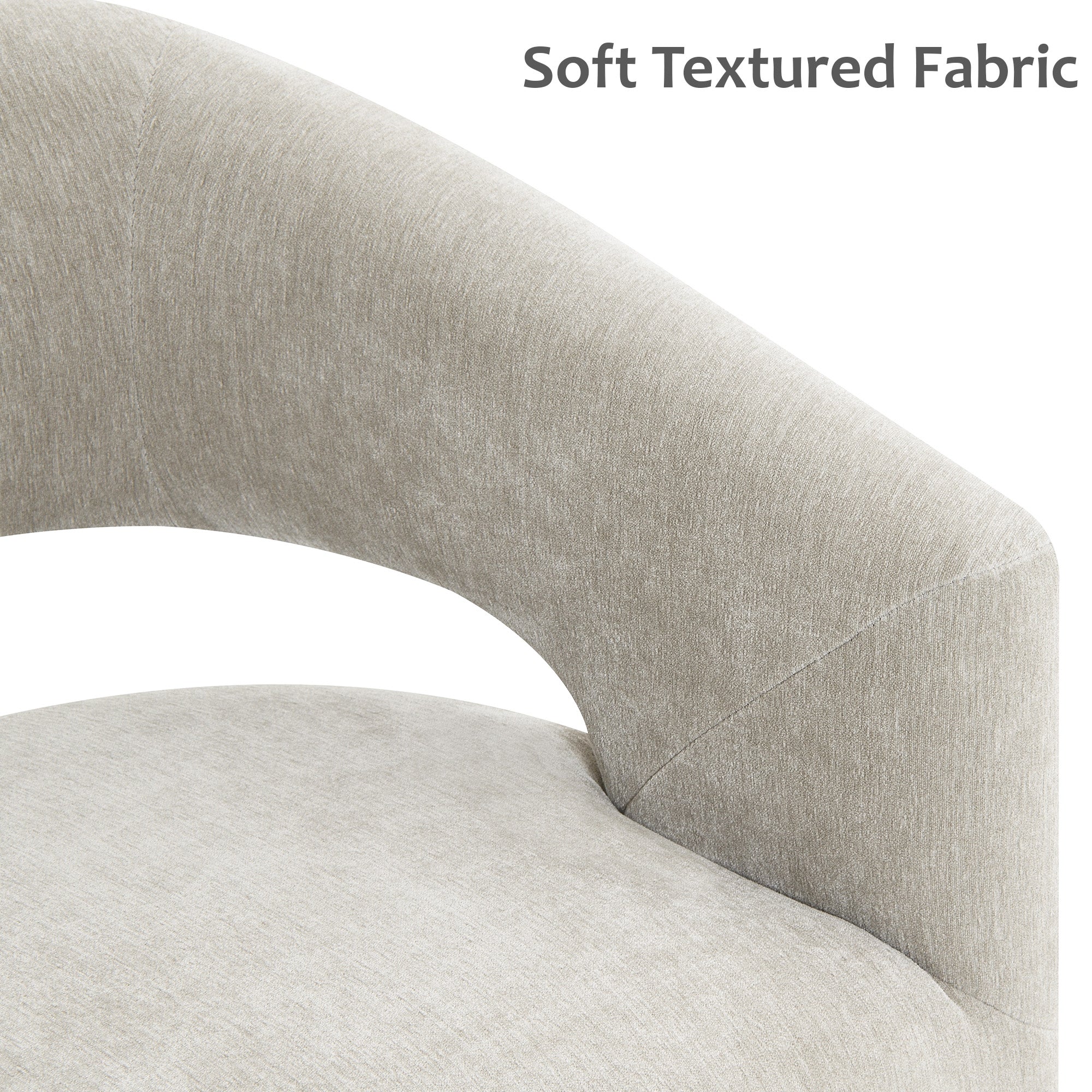 Rolling Barrel-Back Accent Chair with Casters – Contemporary Upholstered Arm Chair