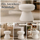 Contemporary Teddy Accent Stool with Mushroom Silhouette & Pedestal Base – Fully Assembled