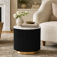 Modern Marble End Table – Genuine Marble Top & Gold Stainless Steel Base