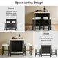 3-Piece Dining Set with USB Charging, Storage Shelves & Boucle Stools, High Gloss Kitchen Table for Small Spaces