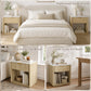 Transitional Fluted Nightstand with Drawer & Open Shelf, Aluminum Handle