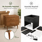 Fully Assembled Mid-Century Modern Walnut Nightstand with Tapered Legs & Nickel Bar Pulls