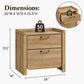 Transitional Natural Wood Nightstand with Raised Edge Top & Curved Drawer Front – Fully Assembled